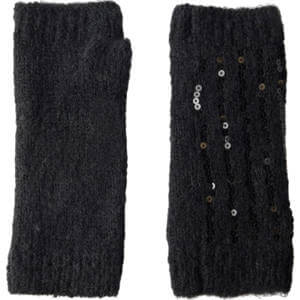 Mint Velvet Black Sequin Wool Blend Knit Hand Warmers